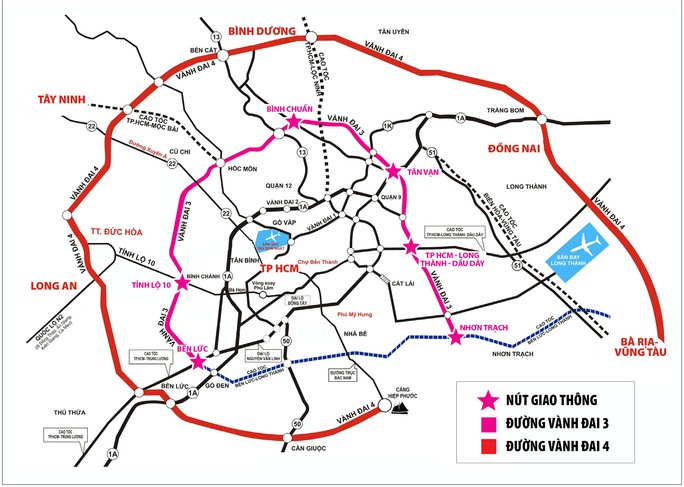quy hoach 4 tuyến vành đai 1 2 3 4 tại TP Hồ Chí Minh